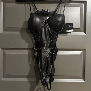 Black Lace-Up Bodysuit